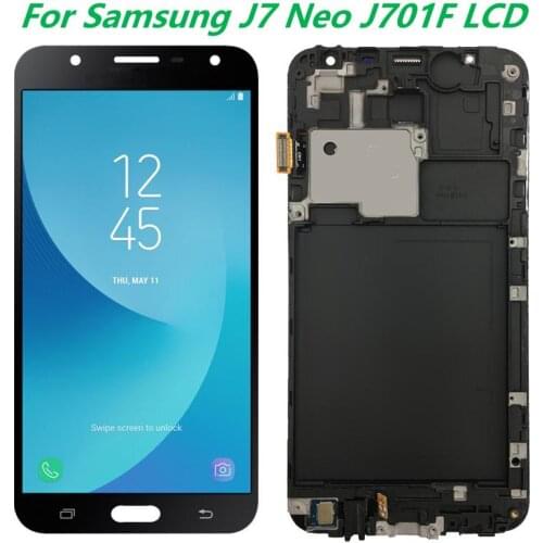 5.5 " Original AMOLED J701 LCD For Samsung Galaxy J7 Neo J701With Frame SM-J701F J701M LCD Display Touch Digitizer