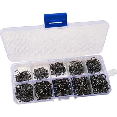 500Pcs/lot Fishing Hook Set Mix 3#-12# Carbon Steel Carp Fishing Hooks With Hole Fishhooks Pesca Fishing Tackle Accessory X96G