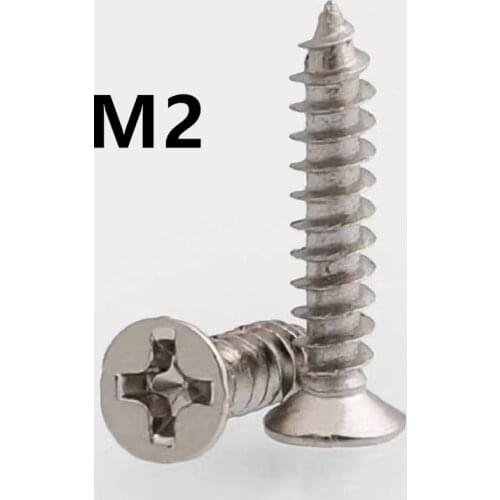 500pcs/lot M2x4/5/6/8/10/12mm KA GB846 nickel plated phillips countersunk / flat head self tapping screw