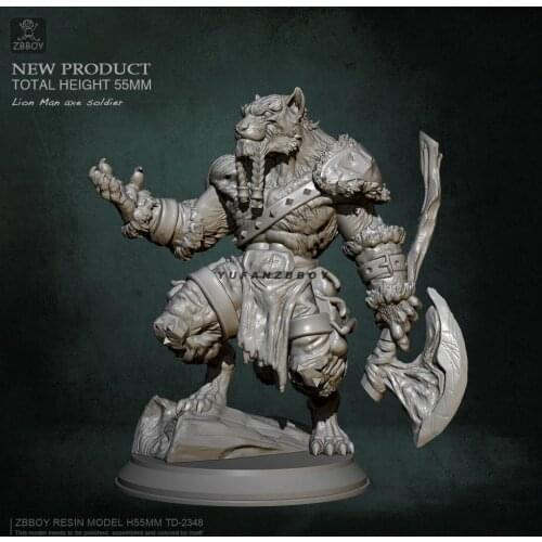 55MM Resin model kits Lion Axe self-assembled TD-2348