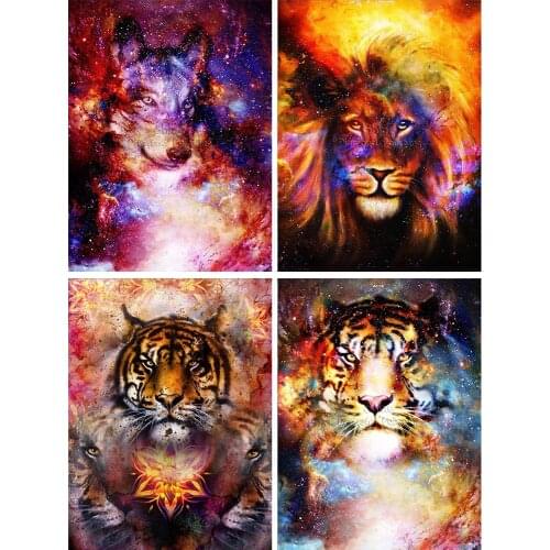 Diamond Painting Animal Square Round Fantasy Galaxy Tiger Wolf Cartoon 5D DIY Art Gift Embroidery Cross Stitch Mosaic Home Decor