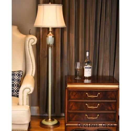 American retro-painted floor lamp Living room bedside lamp European simple LED resin floor lamp free shipping