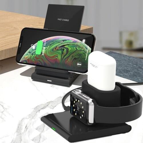 10W Qi Wireless Charger For Iphone X 7 8 Plus 3 IN 1 Fast Chargeur Quick Charge For Apple Watch Airpods Cargador Inalambrico