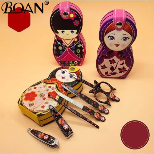 BQAN Manicure Nail Set Scissors Russian doll 6pcs/Set Pedicure Sets Nail Tool Travel Kit Clipper Care Clipper Grooming Portable