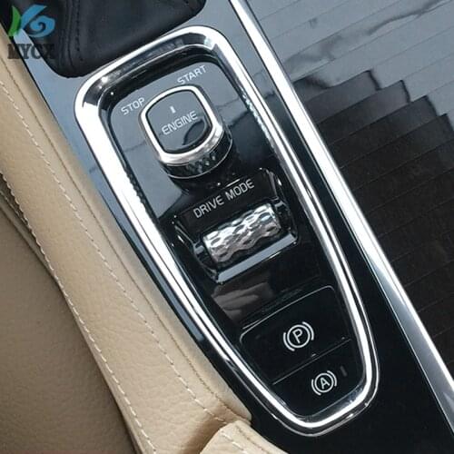 Center Console Car Armrest Gear Stall BrakeHand Frame Decoration Cover Trim Chrome ABS For Volvo XC90 S90 V90 2016-2018