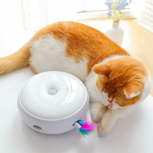 Electric Cat Toy Smart Teasing Cat Stick Crazy Game Spinning Turntable Cat Catching Mouse Donut Automatic Turntable Cat Toy