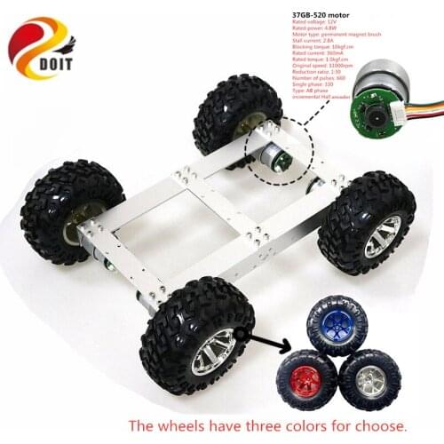 C4 4WD Smart Car Chassis with Control Kit and 4pcs DC Drive Mobile Robot Hall Motors for DIY Competition Graduation Design