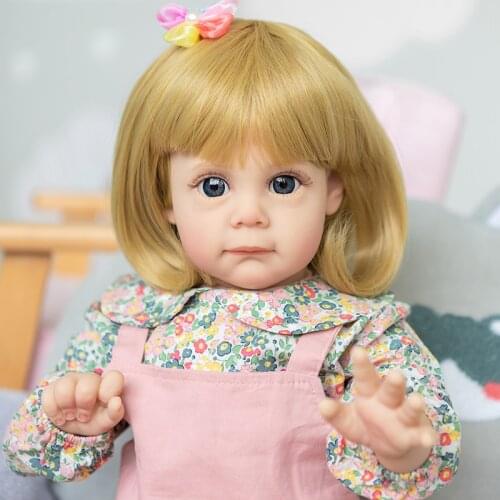 Bebe Doll Reborn 60CM Toddler Maggie with Blonde Hair Cuddly Little Girl Doll Gift for Children Toys for Girls Drop Shipping