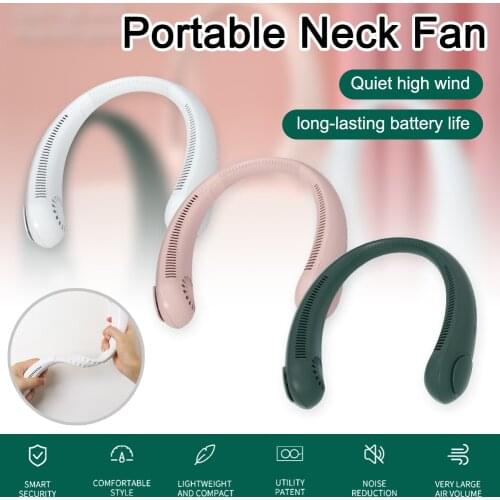 Mini Fan Portable Neck Hanging Fan USB Rechargeable 3 Wind Speeds Hands Free Personal Fan for Home Office Outdoor