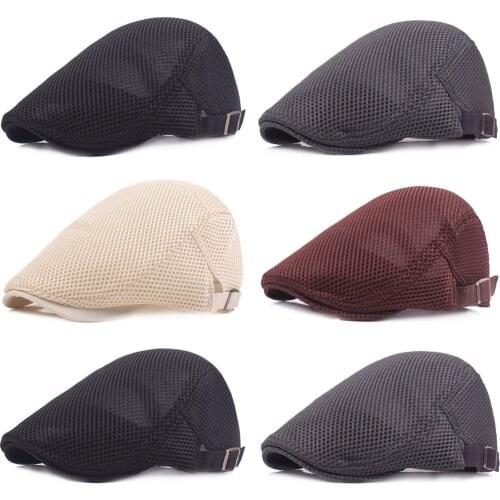 Men Summer Mesh Cabbie Ivy Driving Flat Hat Newsboy Golf Beret Hunting Cap HATCS0501