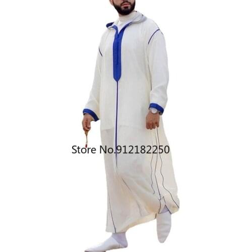 Dubai Men Jubba Thobe Muslim Islamic Clothing Kimono Long Robe Saudi Musulman Wear Abaya Caftan Islam Dubai Arab Dressing Mens