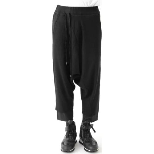Mens clothing GD Hair Stylist fashion Catwalk street Knitted double layer harem pants plus size costumes