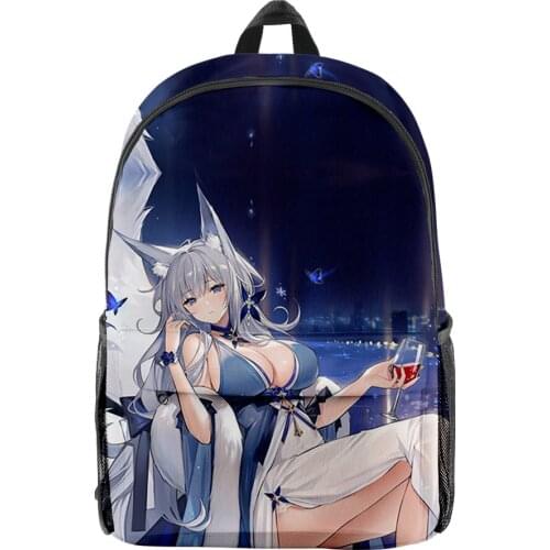 2021 Game Azur Lane 3D Print Men Women Backpack Oxford School Bag High Capacity Teenager Girl Child Bag Travel Backpack