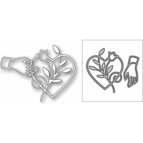 New Protection Heart Tulip Hand 2020 Metal Cutting Dies for DIY Scrapbooking and Card Making Decorative Embossing Craft No Stamp