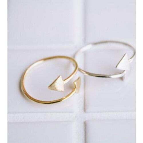 Wholesale 10pc/lot Simple Arrow Ring Adjustable Open Arrows Ring Girls Women Mens Anillos Mujer