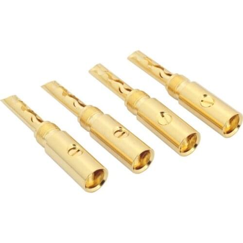 20pcs HiFi MPS Shark-0.6 HiFi Speaker Banana Plugs pure copper Audio Jack Connector 24K gold Plated Amplifier Speaker connector