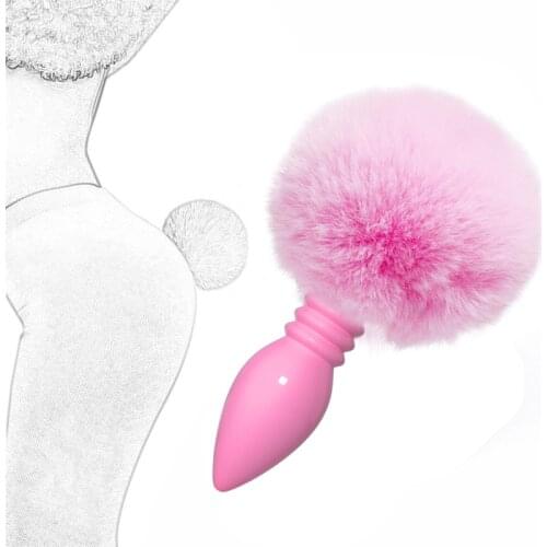 Rabbit Girl Tail Sex Toys Rubber Plush Anal plug Cosplay Cute Tail Anal Erotic Toy For Couples Man Women Gay Size Small