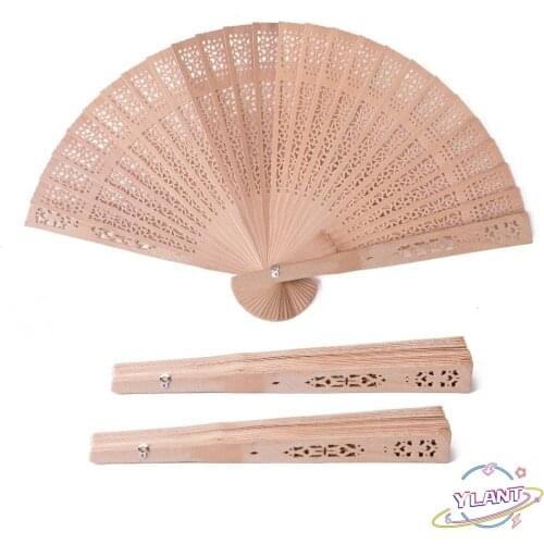 SWT 50pc Personalized Wooden Wedding Favors and Gifts For Guest Sandalwood Hand Fan Party Decoration Folding Fans