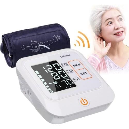 Sygmomanometer With Voice Broadcast Heart Rate Pulse Check Portable Smart Blood Pressure Meter Digital LCD Large Cuff