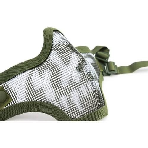 Tactical Skull Half Face Mask Metal Adjustable Strike Mesh FAST Helmet Airsoft Military Combat Hunting Accessories