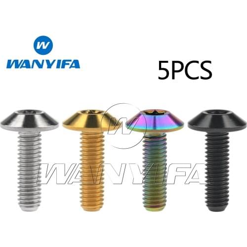 Wanyifa Titanium Bolt M6x12 15 16 20mm Torx T30 Head ScrewS for Bike Motorcycle Bolt 5pcs