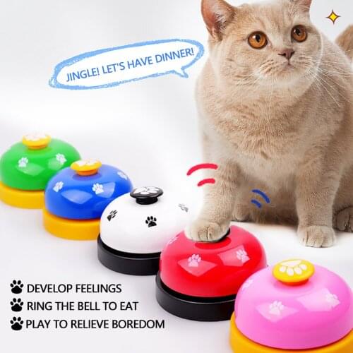 Pet Training Doorbell Dinner Small Bell Eating Food Feeder Footprint Ring Dog Toys For Teddy Dog Cat Pet Toy Call Feeding Ringer