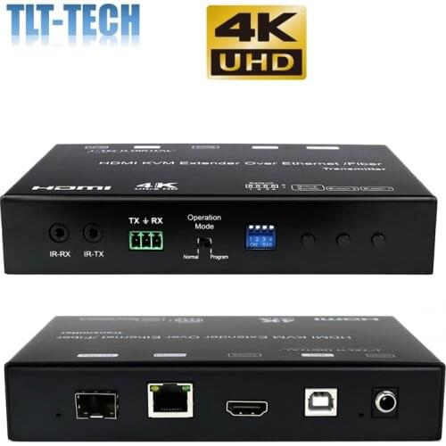 One pair 4K HDMI KVM Extender/Video Wall Controller Over Single Cat5e/6 Cable up to 390ft/Optical Fiber up to 37 Mile