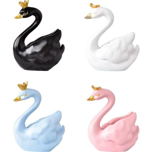 4-color Swan Decoration Swan Cake Decorations Desktop Resin Animal Ornament Birthday, Wedding, Engagement, Dance Decorations