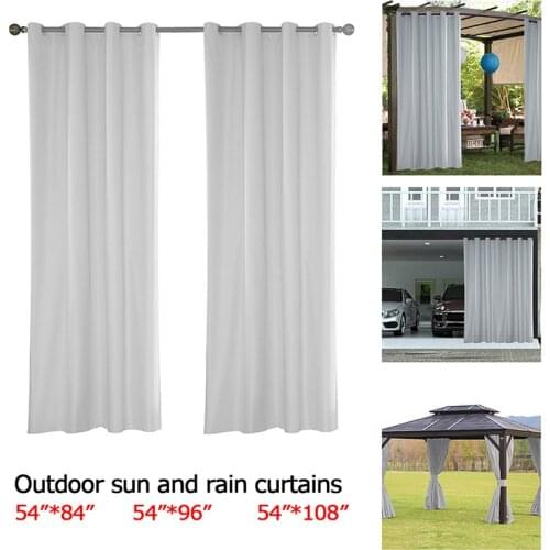 Outdoor Waterproof Shade Curtains For Pergola Indoor Balcony Bedroom Thickened Sun Protection Full Blackout Curtain With Hook
