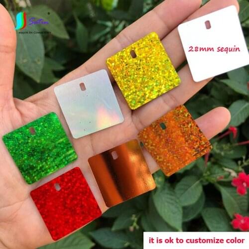 New Diy Jewelry Handmade Material Colorful Holographic Green Red Gold Coffee Square 28mm Wall Decoration Sequin A0628L