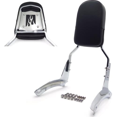 Aftermarket motorcycle parts Chrome Flame Backrest Sissy Bar with Leather Pad For Honda Shadow Aero 1100