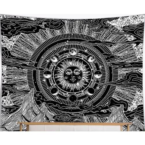 Sun moon tapestry bohemian wall hanging home decor backdrop bedroom Bedspread