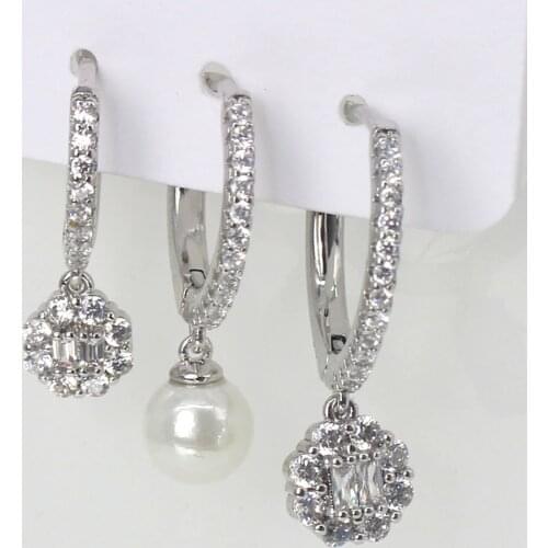 TIRIM Vintage Cubic Zirconia Round Circle Earrings for Women CZ Kolczyki Damskie Small Hoop Earring Pendientes Mujer