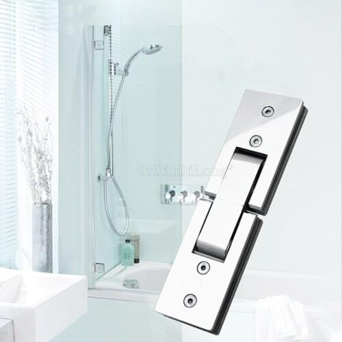 1PCS Shower Room Rectangle 180 Degree Mirror Glass Hinge Square Stainless Steel Bathroom Shower Hinge Clip HM17/1