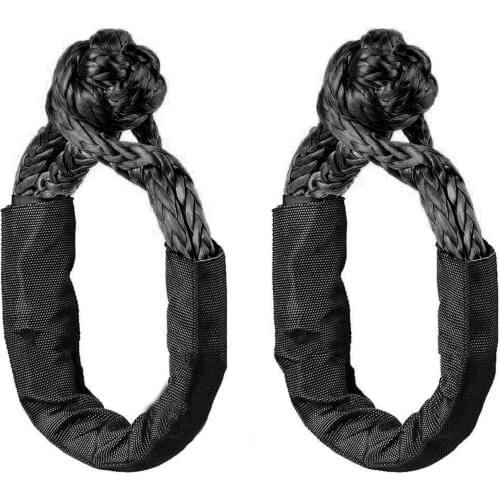 2pcs shackle for winch cable for off-road use winch shackle tow rope winch rope soft 3/4U car tow rope tool