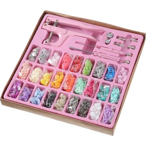 260 Sets Snaps Plastic Snap Button Fasteners Pliers Tool Kit No-Sew Buttons Plastic Metal Snaps for Clothes Sewing and Crafting