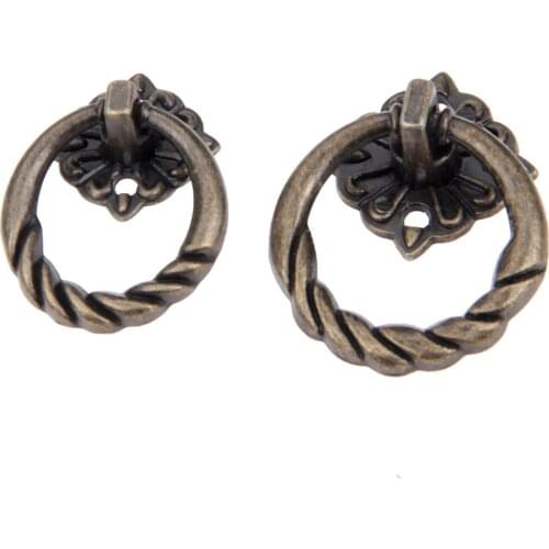 5Pcs Antique Furniture Handle Cabinet Knobs and Handles Door Cupboard Kitchen Ring Pull Handles Furniture Hardware