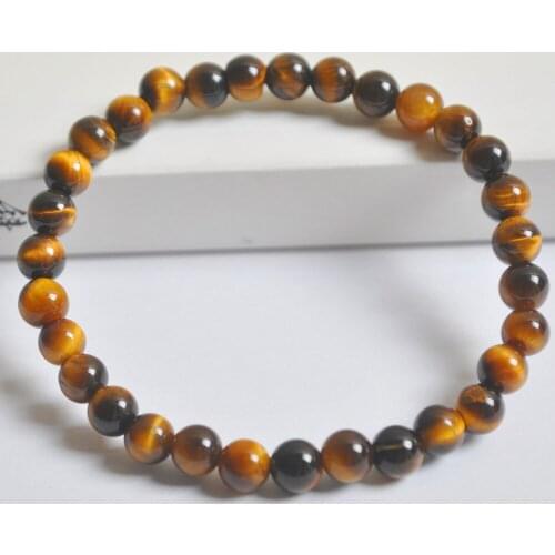 6MM Tigereye Beads Bracelet Bangle Stretch 7.5 Inch Jewelry G634