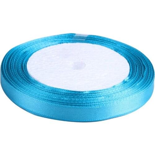 1CM Lack Blue Ribbon Satin Ribbons Gift Packing Christmas Ribbons Wedding Party Decorative DIY Crafts supplies Ribbons 22Meters