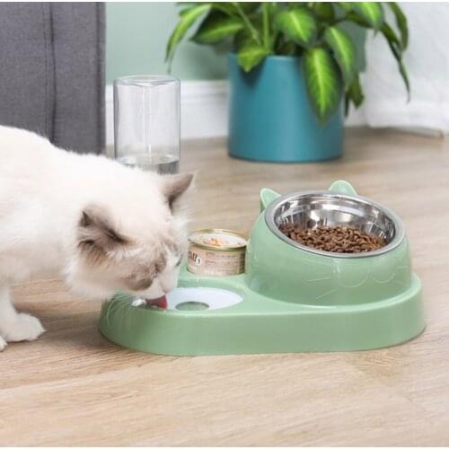 Pet Dog Cat Bowl Automatic Feeder Bowl for Dogs Drinking Water Bottle Kitten Bowls Slow Food Feeding Container Pet Supplies