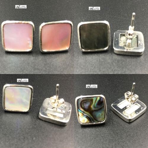 Free shipping Fashion Jewelry New Zealand Abalone Mother of pearl Shell Art Women Men Stud Earrings WB722