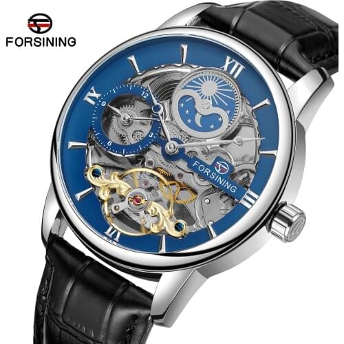 FORSINING 2021 New Tourbillon Automatic Mechanical Men WristWatch Military Sport Male Clock Top Brand Luxury Skeleton Man Watch