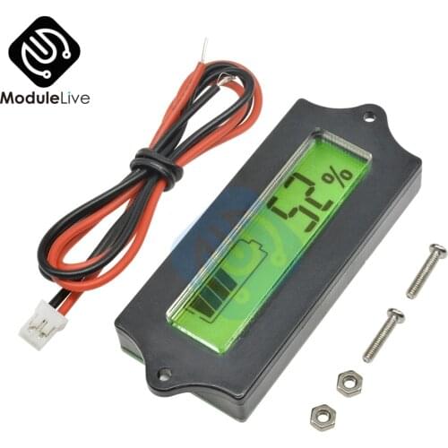 1PC Digital Battery Capacity Tester Indicator Led Display For 12V Lead-acid Lithium LiPo LCD Module New With percentage