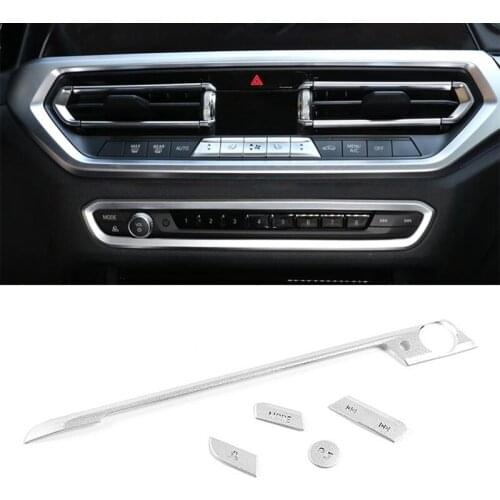 For-BMW 3 Series G20 G28 2019-2020 Chrome Car Volume Knob Decoration Mode Button Frame Sticker Trim Sequin 5Pcs