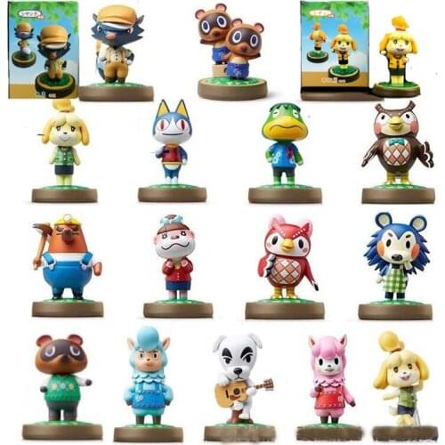 16kinds 6-8cm Animal Crossing action figure toy celeste Isabelle Kicks Tom Timmy Raymond Anime Toy Children Christmas Gifts toys