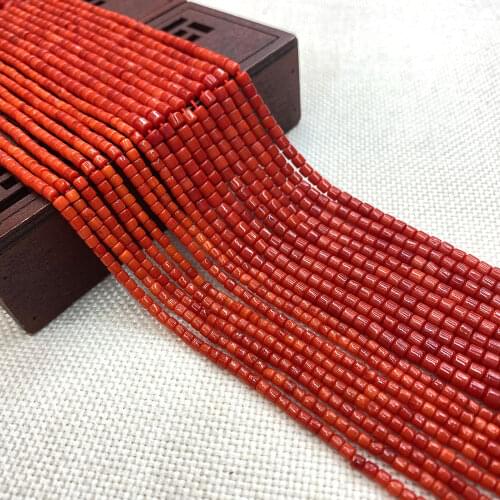 Red Artificial Coral Beaded Loose Beads Cylindrical DIY Handmade Bracelet Necklace Jewelry for Jewelry Accessories Wholesale