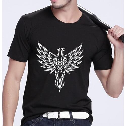 Vogue Mens T-Shirt Harajuku Style Skulls Pattern Series Male Short-sleeved Tops Summer Black Printing Tee Shirt Man Clothing