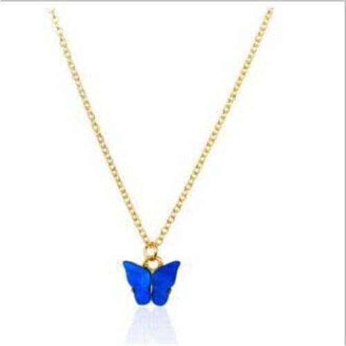 Trendy simple butterfly style pendant ladies wear necklace jewelry