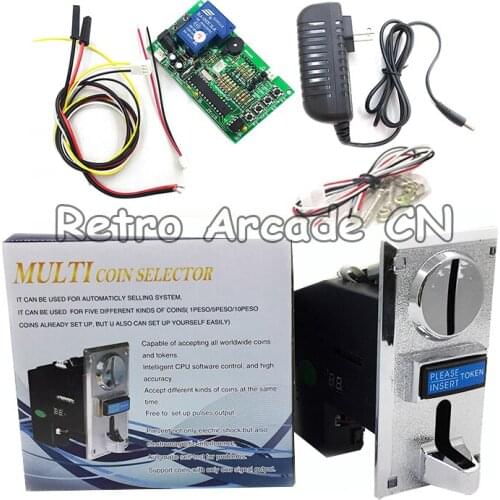 Coin-OPerated Multi Coin Accetor 616 Diy Kit Accept 1-6 Kinds of Token JY timer control board Amplifier Adapter Bundles