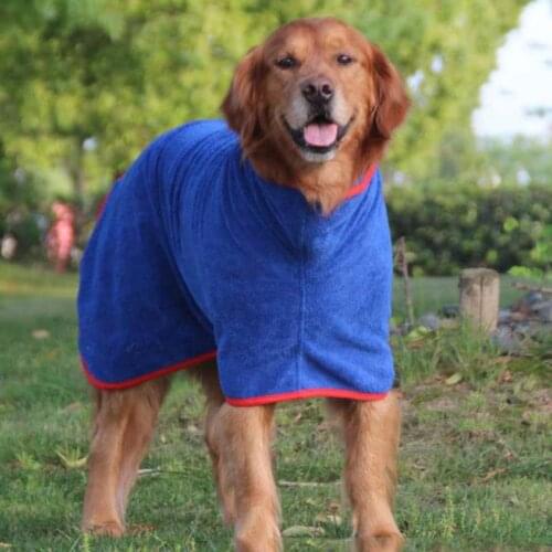 New Dog Bathrobe Microfiber Bath Towels Absorbent Dry Body Clothes Quick Drying Towel Blanket with Widen Waistband for Cats Dogs